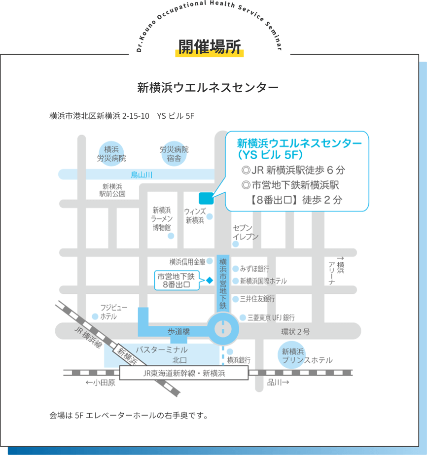 開催場所 新横浜ウエルネスセンター YSビル5F